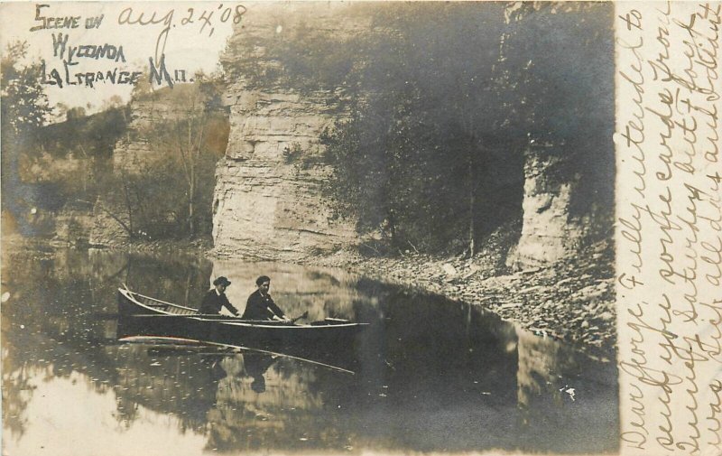 1908 La Grange boat scene Wyaconda Lewis County  Postcard RPPC 25-1251