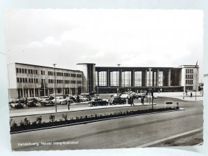 Neuer Hauptbahnhof Heidelberg Germany Vintage RP Postcard 1955