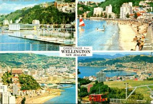 New Zealand Greetings From Wellington Multi View Boat Harbor Oriental Bay and...