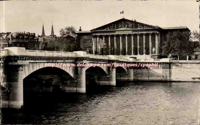 Paris 1 - Palace of L & # 39Assemblee National and Pont de la Concorde - Old ...