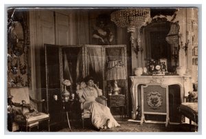 RPPC Interior Typical French Parlor Sitting Room Postcard M20