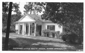 RPPC, Warm Springs GA Georgia   LITTLE WHITE HOUSE~Entrance  c1940's Postcard