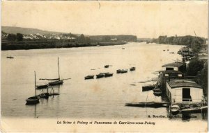 CPA POISSY - La SEINE a POISSY et Panorama de CARRIERES-sous (102934)