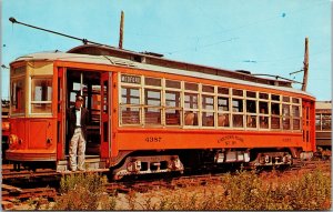 VINTAGE POSTCARD SEASHORE TROLLEY MUSEUM KENNEBUNKPORT MAINE #4387 E.M.S.R 1918