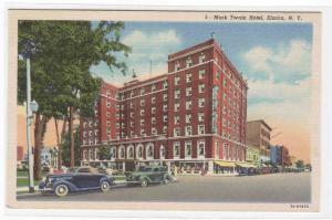 Mark Twain Hotel Elmira New York linen postcard