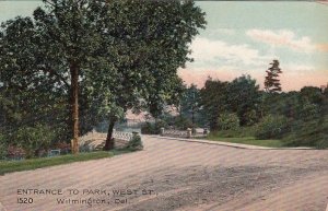 Postcard Entrance to Park West St Wilmington DE