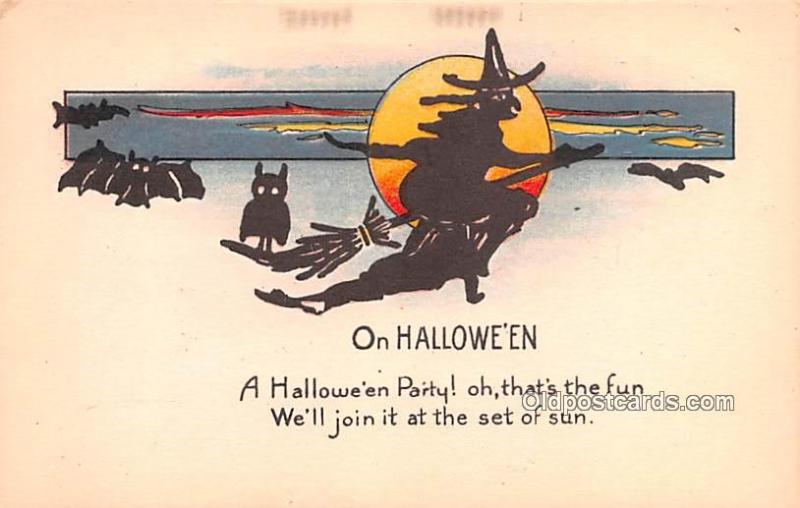 Halloween Post Card Old Vintage Antique Unused