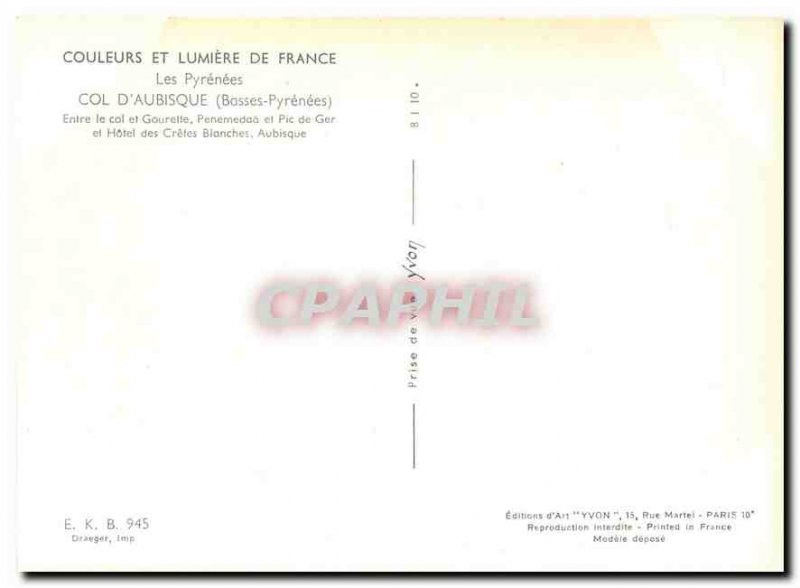 Postcard Modern Colors and Light of France's Pyrenees Col d'Aubisque (Basses ...