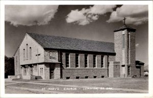 RPPC, Lemmon SD South Dakota  ST MARY'S CATHOLIC CHURCH Perkins County  Postcard