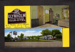 WI The Glynholm Tour O Tel Motel Cabins Kenosha Wisconsin Postcard Glyn Holm