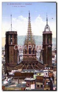 Old Postcard Barcelona Catedral