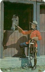 Canada, Royal Canadian Mounted Police with his Horse in Stall, Dexter Press