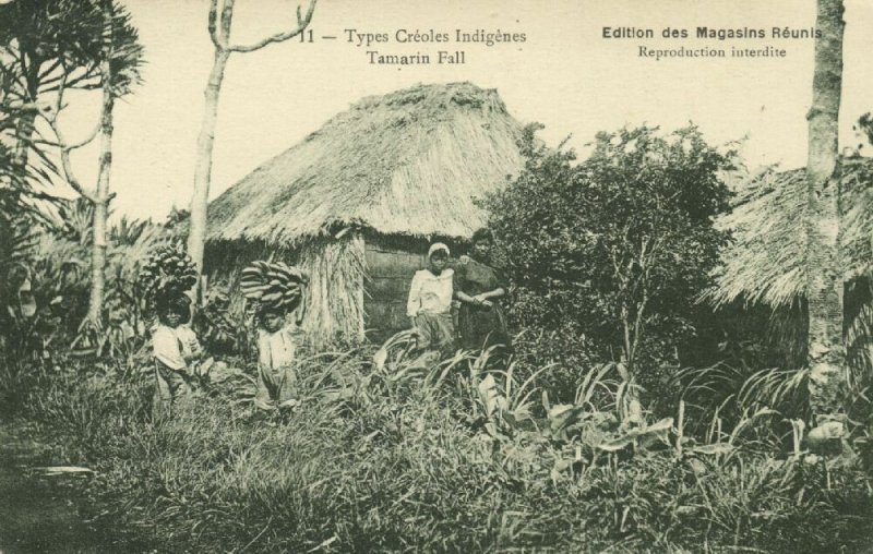 mauritius, Tamarin Fall, Native Types Creoles, Bananas (1910s)