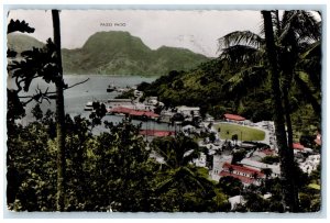 1958 Pago Pago Mountain Boat Ship Landing American Samoa Vintage Postcard