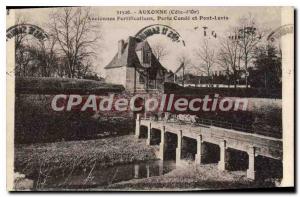 Postcard Old Auxonne Fortifications Old Gate Bridge And Conde Levis