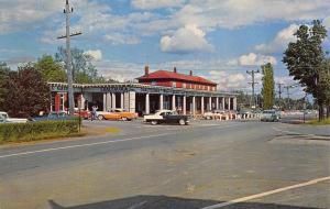 Chautauqua New York 1950s Postcard Entrance to Chautauqua Old Cars