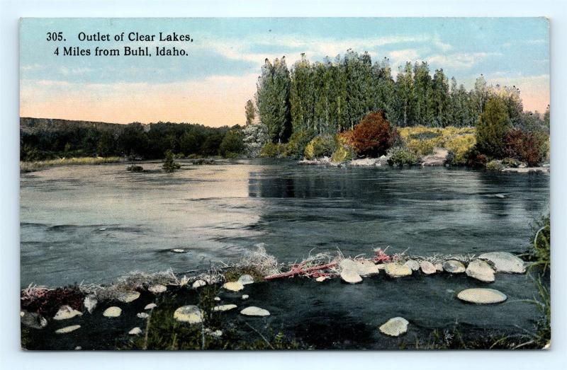 Postcard ID Buhl Outlet of Clear Lakes 1915 View D24