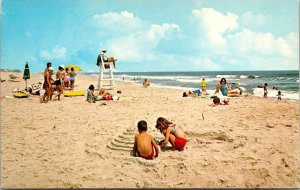 Vtg Fenwick Island Delaware DE Sand Castle by the Sea Beach View Postcard