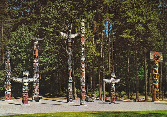 Canada Indian Totem Poles Stanley Park Vancouver British Columbia