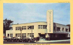 Greyhound Bus Depot Taxi Cabs Dayton Ohio 1940s postcard