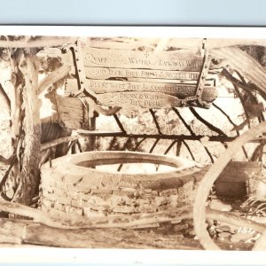 c1940s San Diego CA RPPC Wishing Well Ramonas Marriage Place Sandaled Friar A164