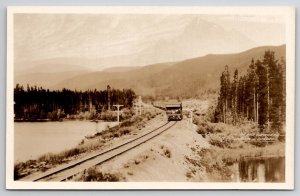 Continental Limited Near Lucerne BC With Mt Fitzwilliam RPPC Canada Postcard A46