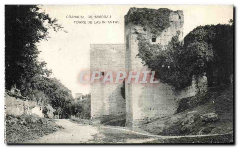 Old Postcard Granada Torre De Las Infantas