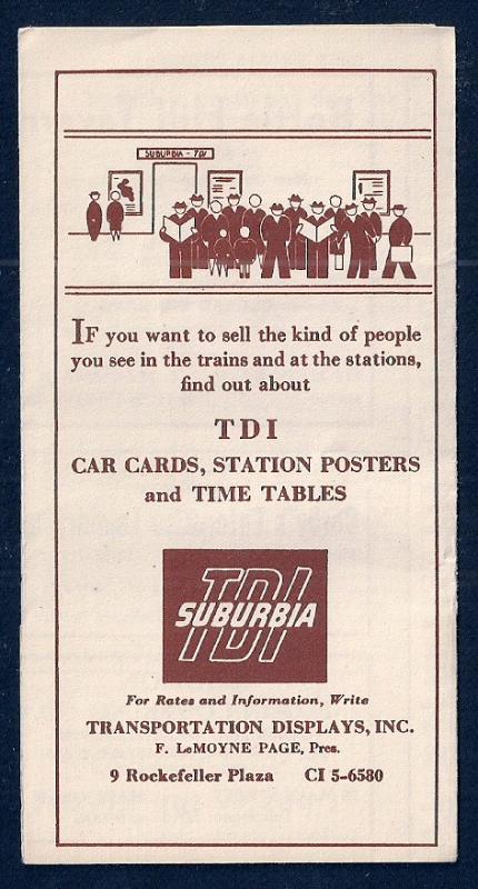 LACKAWANNA Railroad Timetable Newark NJ to Madison NY c1948