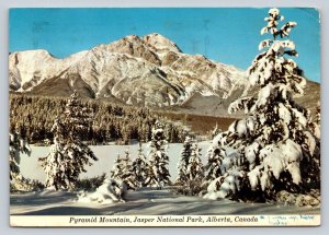 Pyramid Mountain Jasper Natl Park ALBERTA Canada 4x6 Vintage Postcard 0251