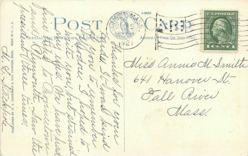 Woods Hole Massachusetts 1921 Postcard Stone Tower