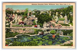 Miniature Village McKennon Park Sioux Falls South Dakota SD Linen Postcard K17