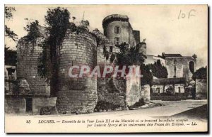 Old Postcard Loches Together Tour of Louis XI and Gavel or trovent occupied c...