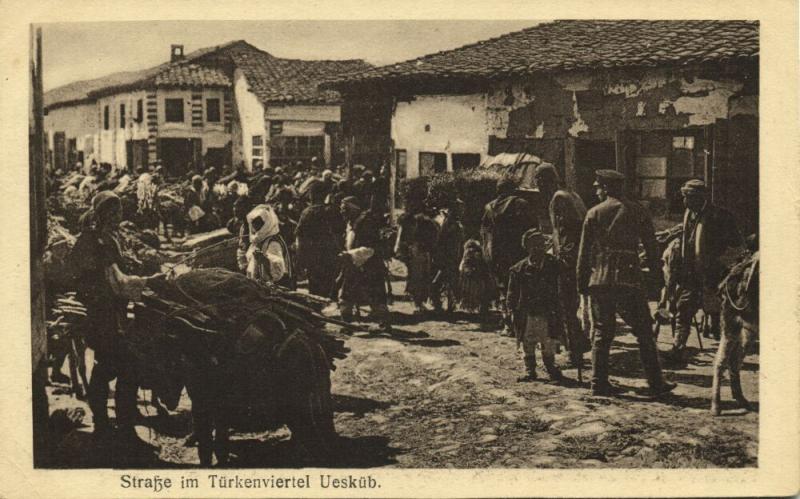 macedonia, SKOPJE ÜSKÜB UESKUEB, Street Scene in Turkish Quarter (1915)