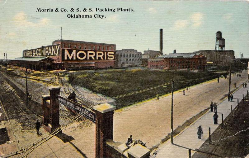 Oklahoma City Oklahoma Morris Packing Plant Antique Postcard K39010