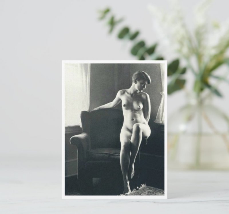 Nude, Erotic, Portrait, Sensual, What She is About to Do, Modern Postcard 562108