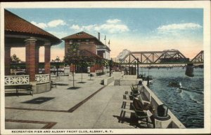 Albany NY Rec Pier Yacht Club c1920 Postcard
