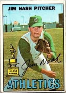 1967 Topps Baseball Card Jim Nash Oakland Athletics sk2294