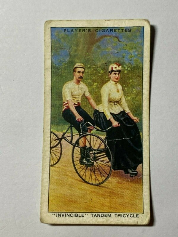 CIGARETTE CARD - PLAYERS CYCLING #15  INVINCIBLE TANDEM TRICYCLE    (UU214)