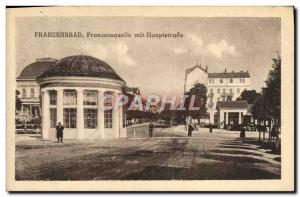 Postcard Old Franzensbad Franzensquelle put Hauptstrabe