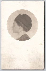 Lewis Kansas Edwardian Woman Side Profile Blanche Malin Hanson Postcard A27