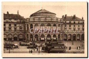Postcard Old Rennes Theater Tram