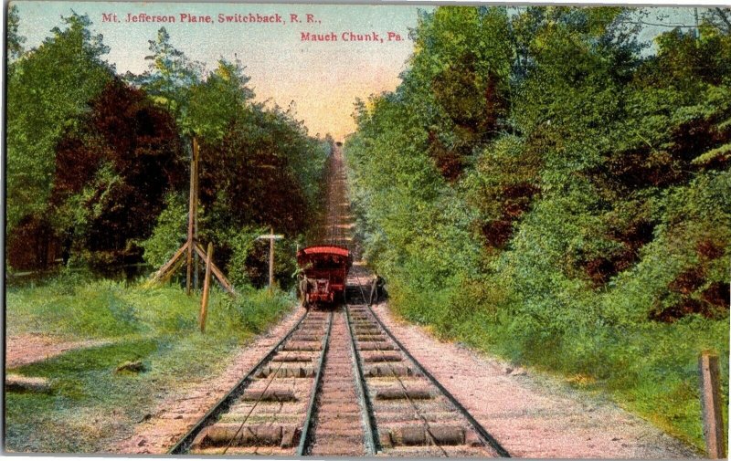 Mt Jefferson Plane Switchback Railroad Mauch Chunk PA Vintage Postcard R32