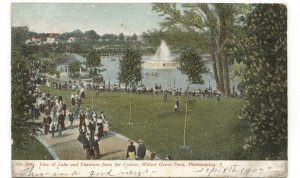 Postcard VIew Lake Fountain From Casino Willow Grove Park Philadelphia PA 1907