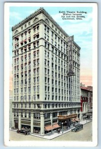 Cincinnati Ohio OH Postcard Keith Theatre Building Walnut 5th 6th Streets 1938