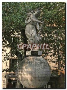 Postcard Modern Agde Herault statue of Amphitrite Place Navy