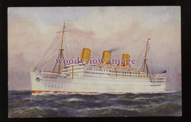 LS1502 - P&O Liner - Strathnaver - postcard - artist W Pearson