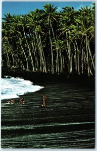 c1980s Kalapana, HI Black Sand Beach 1983 Chrome Photo PC Peter French Vtg A331