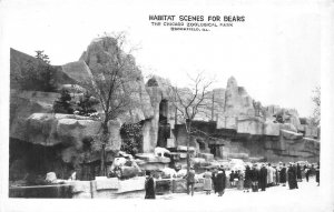 RPPC, Brookfield IL Illinois  BEAR DEN~VISITORS Chicago Zoological Park Postcard