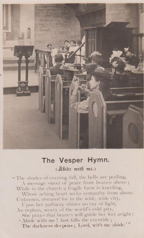 Victorian Orphan Hymn Church Pew Altar Christian Poem Antrque Poetry Songcard