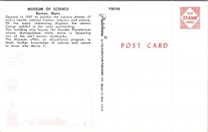 Science Park Boston Massachusetts MA City View Postcard